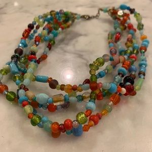 Vintage Layered Colorful Gemstone Necklace